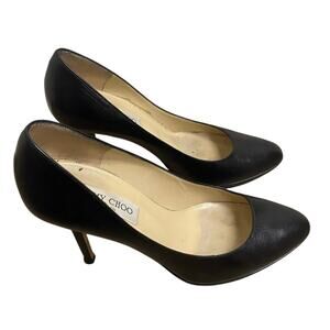 Jimmy Choo Black Leather Heels